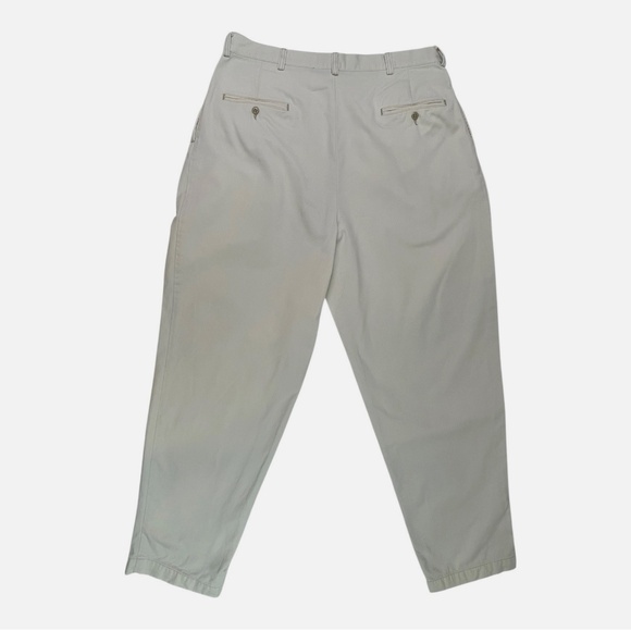 Vintage Ralph Lauren Double RL Pants 36x32 Khaki Pleated Made In USA 100% Cotton - Picture 4 of 7